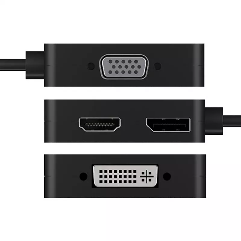 ICY BOX IB-DK1104-C 4en1, HDMI,DP,DVI-D,VGA