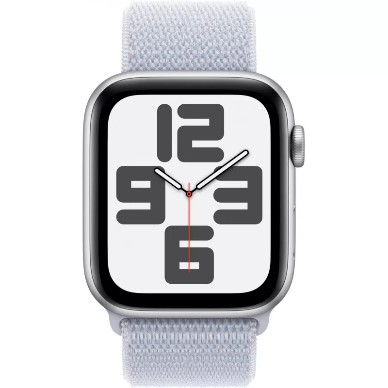 Apple Watch SE GPS 44 mm Caja de aluminio plata, correa Sport Loop Blue Cloud