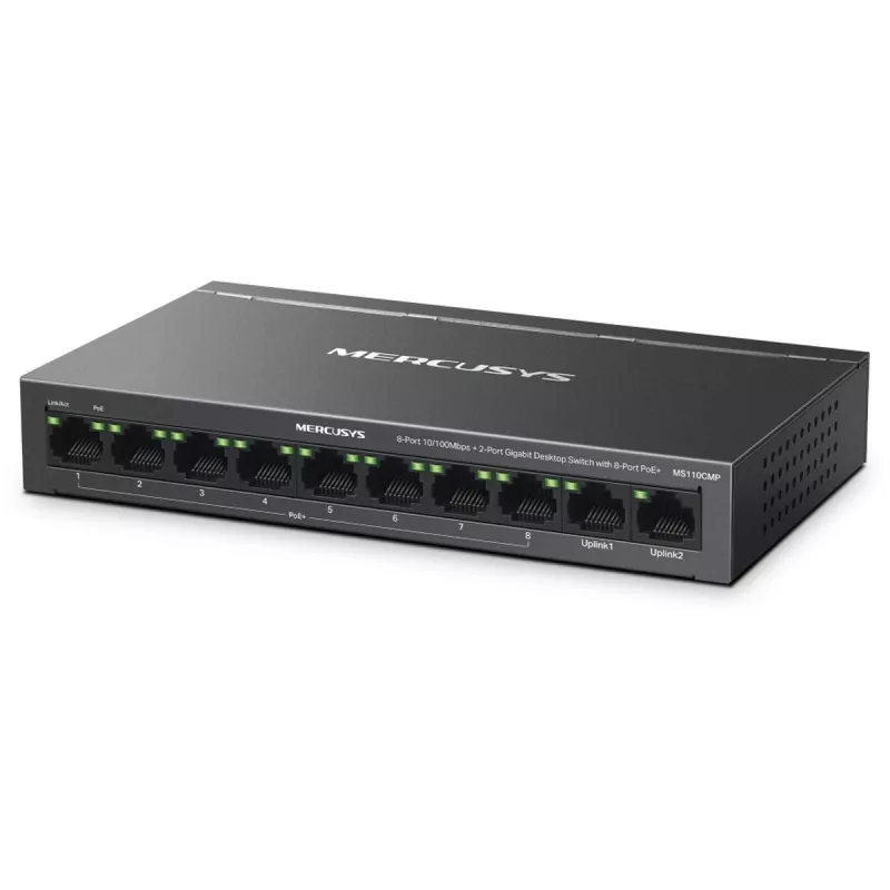 Mercusys MS110CP Switch de red con soporte PoE negro