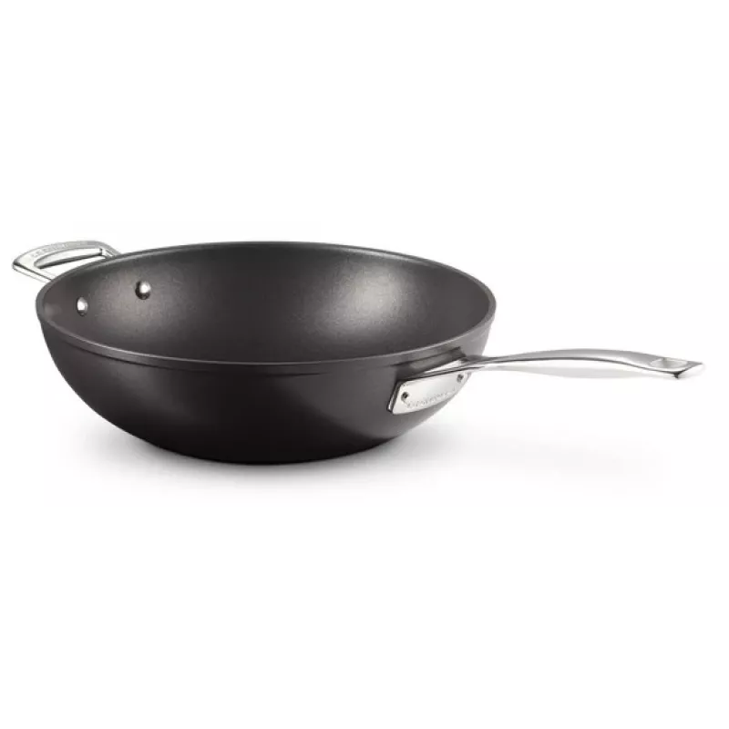 Le Creuset Wok antiadherente Toughened Non-Stick 30 cm negro/plata