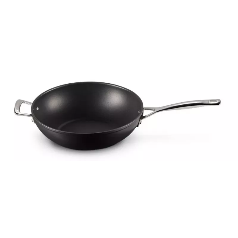 Le Creuset Wok antiadherente Toughened Non-Stick 30 cm negro/plata