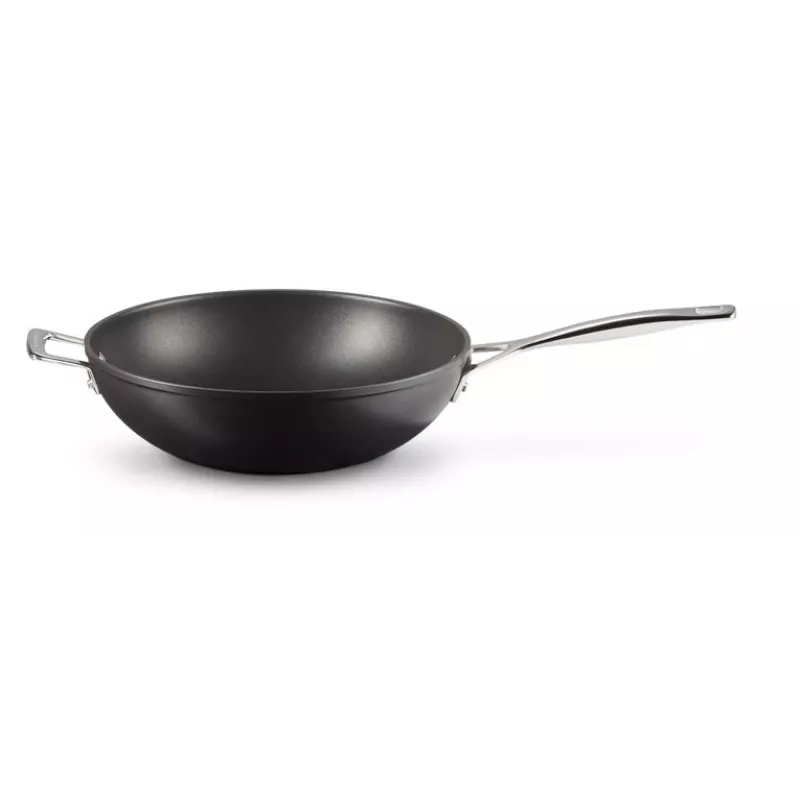 Le Creuset Wok antiadherente Toughened Non-Stick 30 cm negro/plata