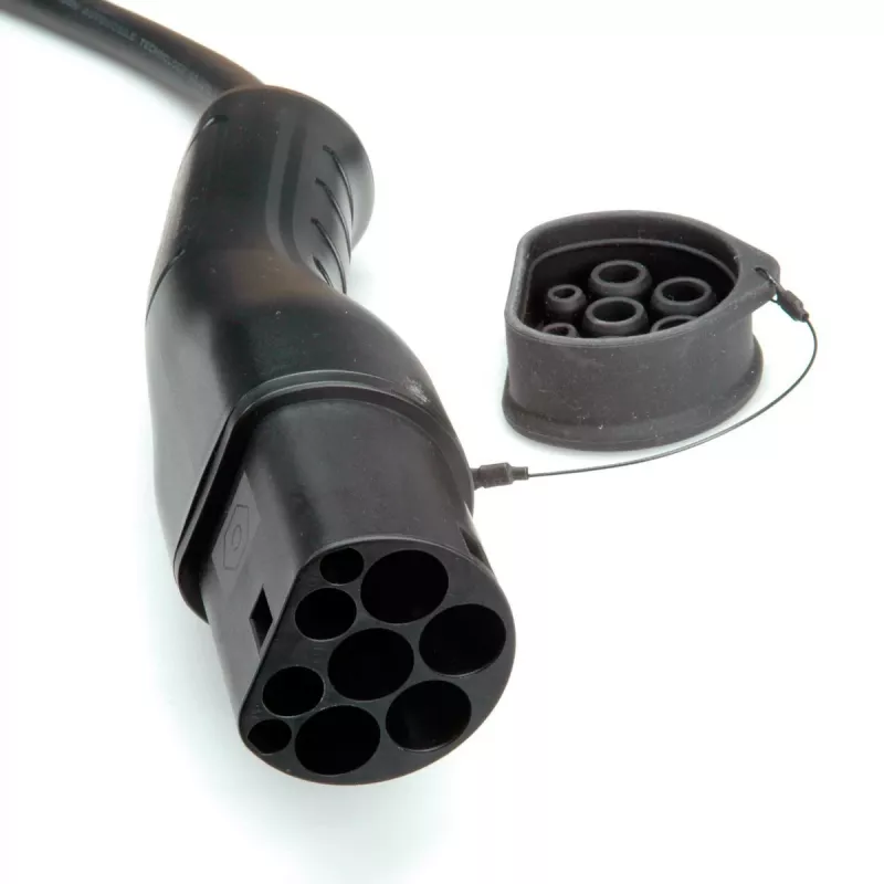 ROLINE Cable de carga E-Auto Type2, trifásico, 480VAC (3P+N+E), 16 A, 11 kW, cable en espiral, 3 m (19.08.0043)