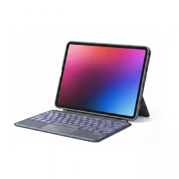 Inateck KB403-10 Funda con teclado para iPad, QWERTZ, gris (KB403-10_GRAY)