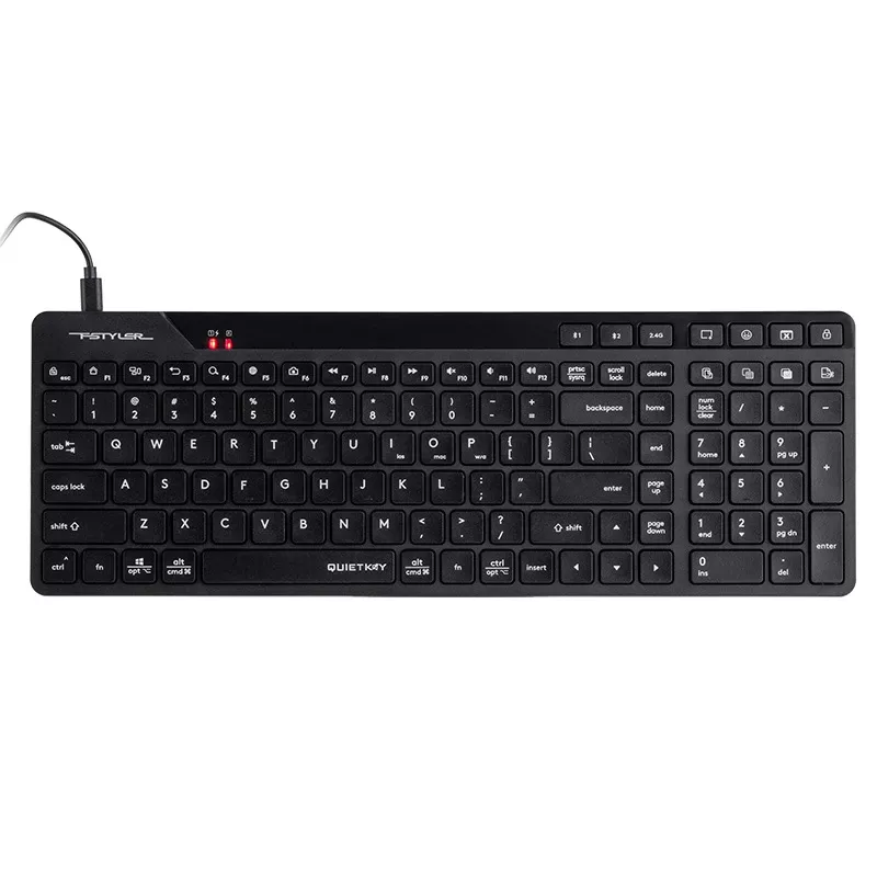 A4Tech Fstyler FBK27C AS Teclado silencioso 2,4GHz+BT, negro
