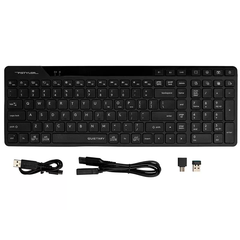 A4Tech Fstyler FBK27C AS Teclado silencioso 2,4GHz+BT, negro