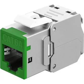 Goobay módulos Keystone RJ45 CAT 6A, STP, slim, verde (77945)