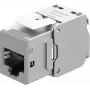 Goobay módulo Keystone RJ45 CAT 6A, STP, slim, gris claro (77946)