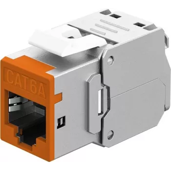 Goobay módulo Keystone RJ45 CAT 6A, STP, slim, naranja (77947)