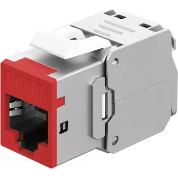 Goobay módulos Keystone RJ45 CAT 6A, STP, slim, rojo (77948)