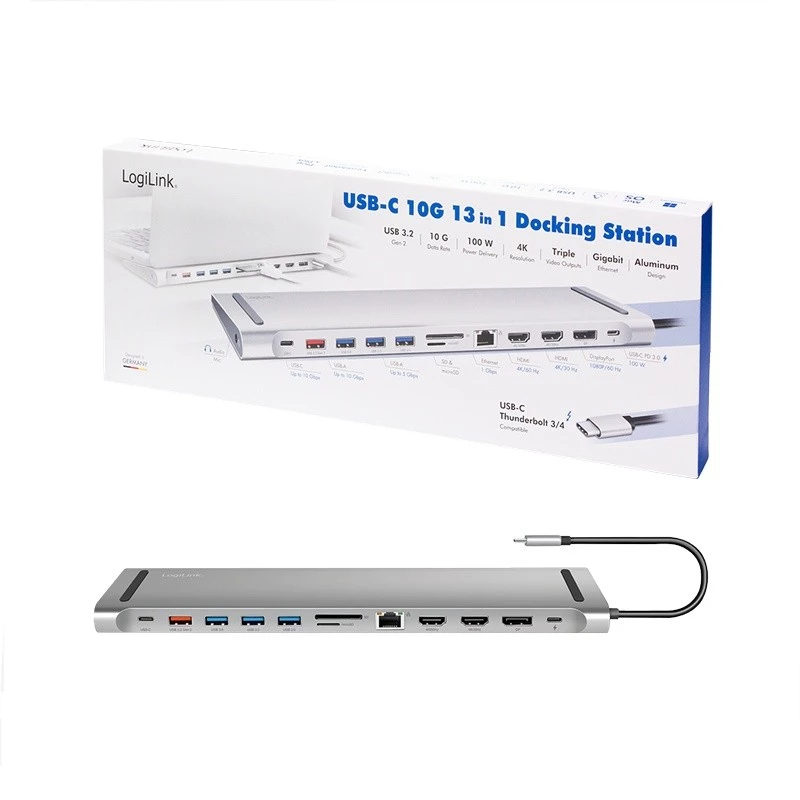 Docking station USB3.2 USB-C, 12 puertos, PD