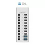 Hub USB3.2 Gen1 10 puertos USB-A/C, interruptor de encendido/apagado