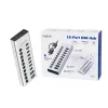 Hub USB3.2 Gen1 10 puertos USB-A/C, interruptor de encendido/apagado