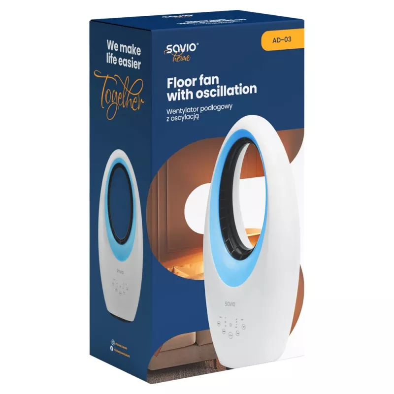 Savio AD-03 Ventilador doméstico blanco