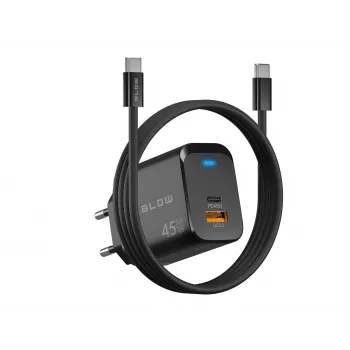 Cargador de pared USB-A USB-C PD 45W + cable