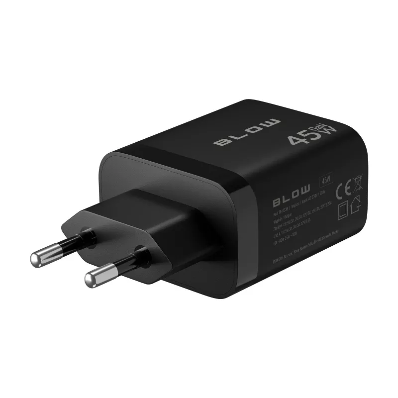 Cargador de pared USB-A USB-C PD 45W + cable