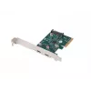 Tarjeta de red PCI Express x1 -> 2x USB-C 3.2 Gen 2x1 LED Low Profile