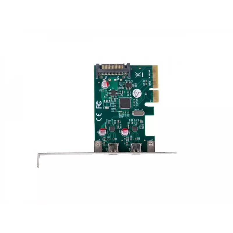 Tarjeta de red PCI Express x1 -> 2x USB-C 3.2 Gen 2x1 LED Low Profile