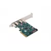 Tarjeta de red PCI Express x1 -> 2x USB-C 3.2 Gen 2x1 LED Low Profile