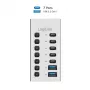 Hub USB 3.2 Gen1 7 puertos USB-A/C, interruptor de encendido/apagado