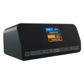 DockingStation 11 en 1 con puertos de carga Power Delivery y gran pantalla LCD, con adaptador de carga GaN de 160 W