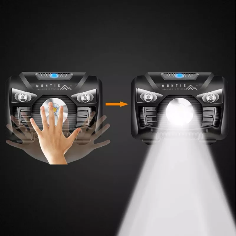 Linterna frontal con sensor Montis MT001 Black Headband flashlight LED