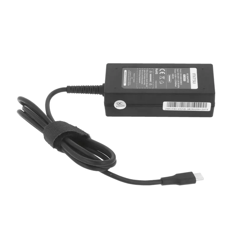Fuente de alimentación para portátil 45W USB-C 5V-9V-12V-15V/3A, 20V/2,25A PD
