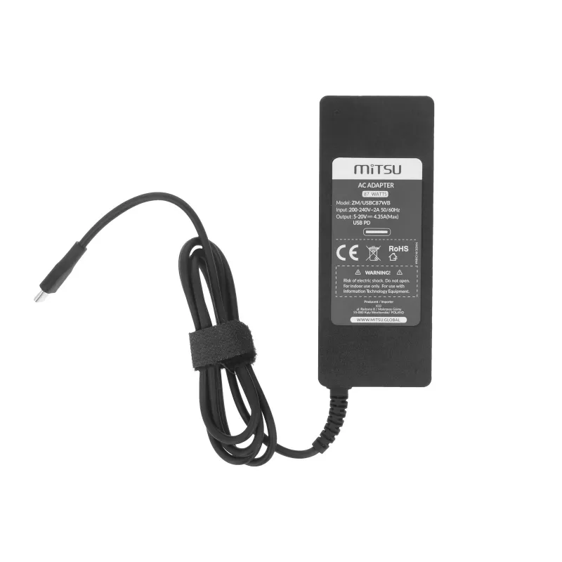 Fuente de alimentación para portátil 87W USB-C 5V-9V-12V-15V/3A, 20V/3,25A, 20,2V/4,3A PD