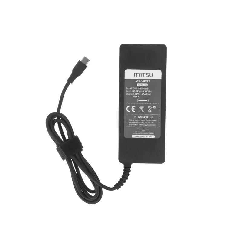 Fuente de alimentación para portátil 90W USB-C 5V-9V-12V-15V/3A, 20V/4.5A PD