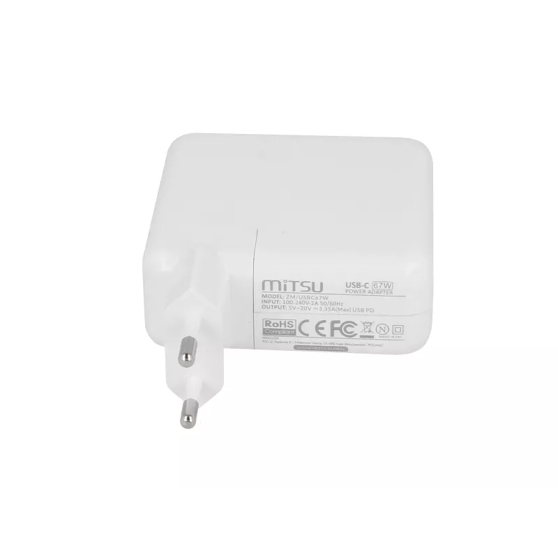 Fuente de alimentación para portátil 67W USB-C 5V-9V-12V-15V/3A, 20V/3.35A PD