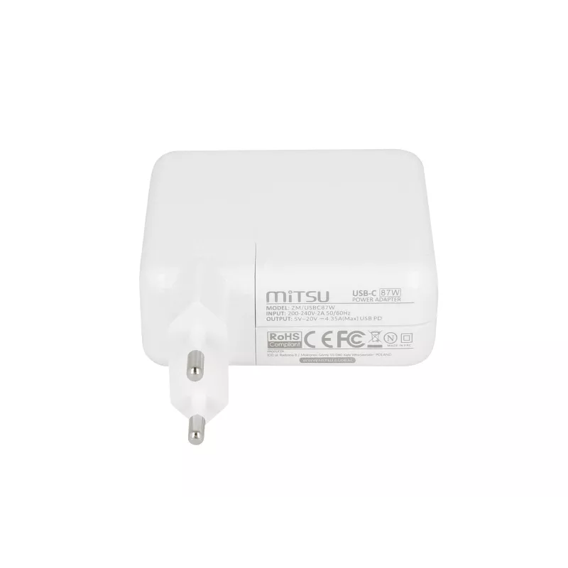 Fuente de alimentación para portátil 87W USB-C 5V-9V-12V-15V/3A, 20V/3,25A, 20,2V/4,3A PD