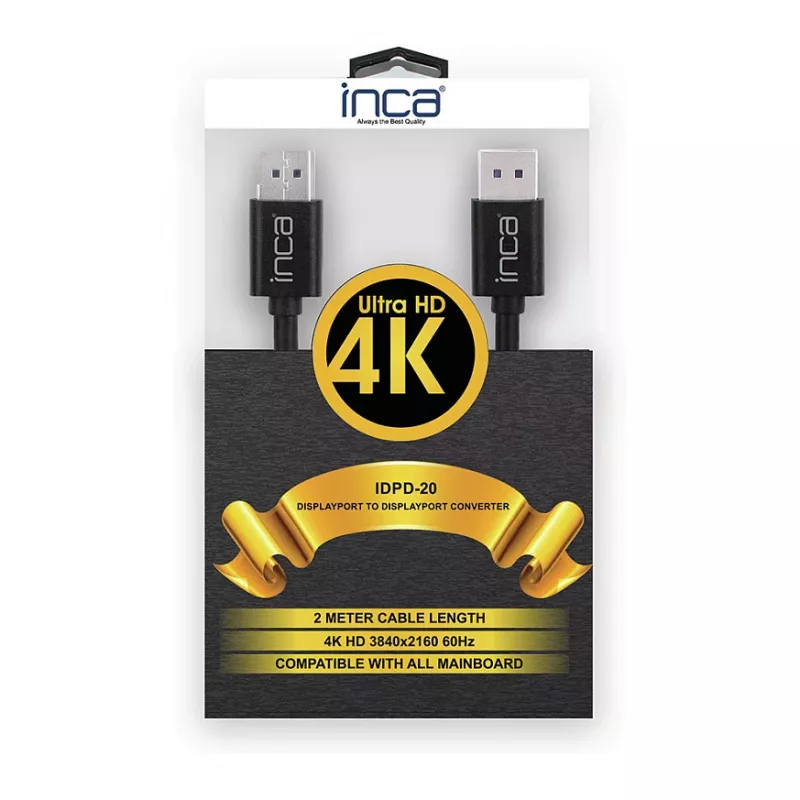 Cable DisplayPort INCA IDPD-20 DP > DP; 4K60Hz; 2,0 m Retail