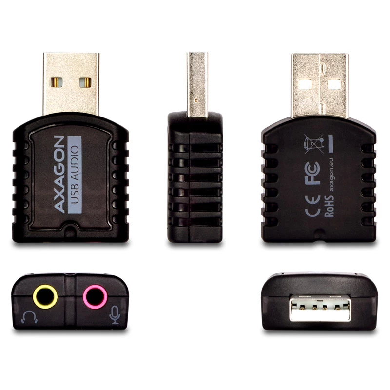 Adaptador de audio estéreo mini USB 2.0 AXAGON ADA-10