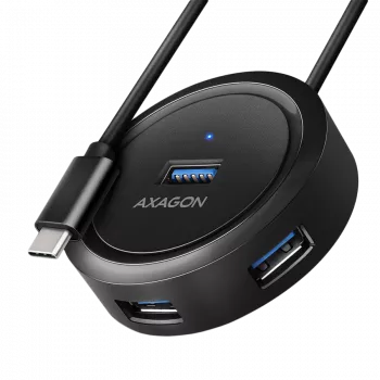 Hub redondo AXAGON HUE-P1C 4x USB 3.2 Gen 1 cable USB-A 30 cm - Cable - Digital/Datos
