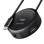 Hub redondo AXAGON HUE-P1C 4x USB 3.2 Gen 1 cable USB-A 30 cm - Cable - Digital/Datos