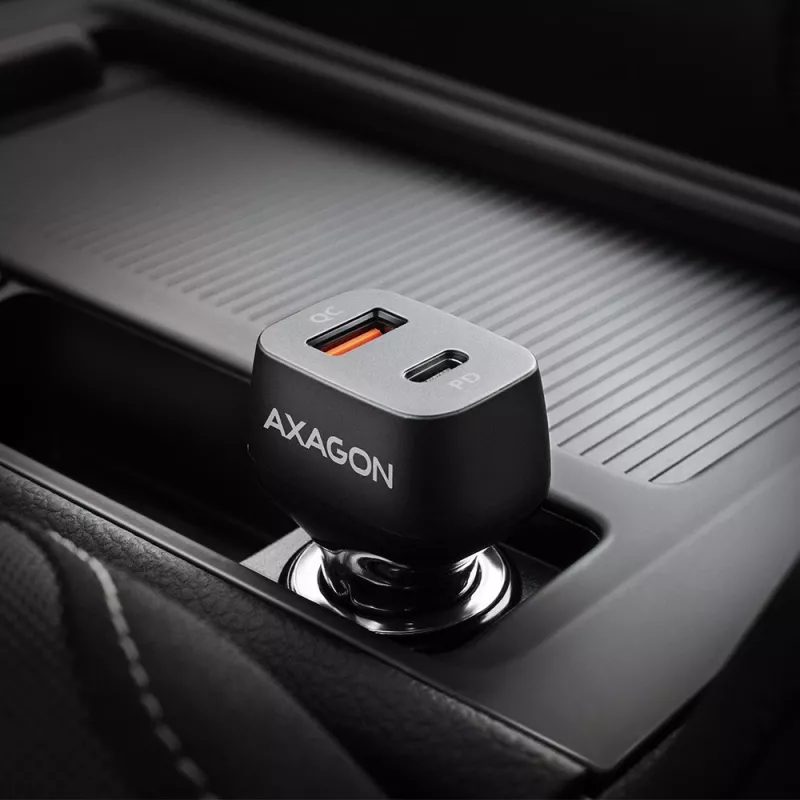 Cargador de coche AXAGON PWC-PQ38 38W 2x puerto USB-A+C