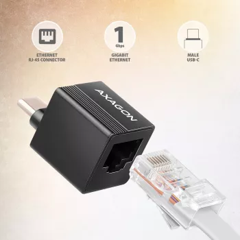 AXAGON ADE-MINIC USB-C 3.2 Gen 1 Mini adaptador Gigabit Ethernet, negro