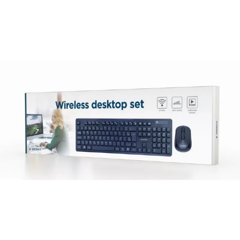 Conjunto de teclado y ratón inalámbrico Gembird KBS-WCH-03, negro