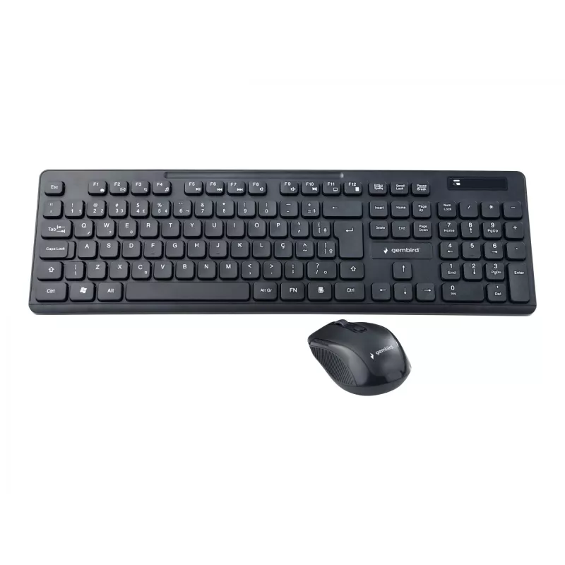 Conjunto de teclado y ratón inalámbrico Gembird KBS-WCH-03, negro