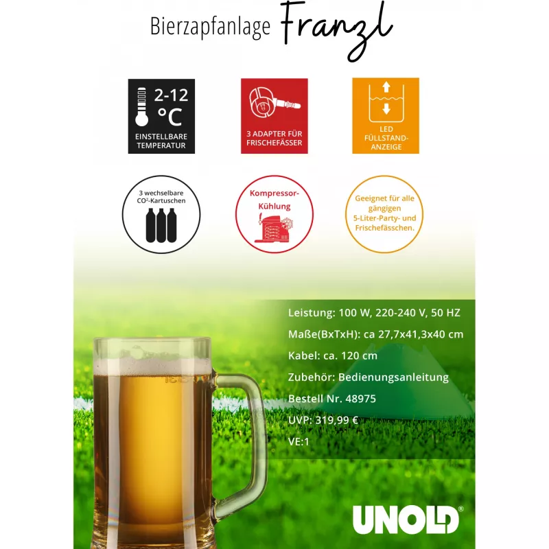 Dispensador de cerveza Unold Franzl 5 L