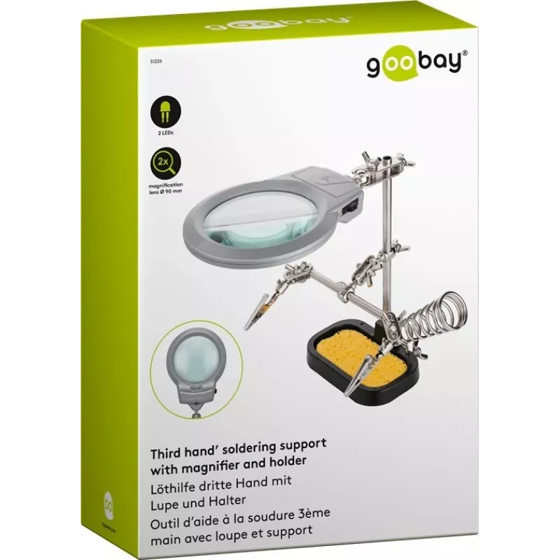 Accesorio para soldador/estación Goobay 51226 1 ud. soporte con lupa