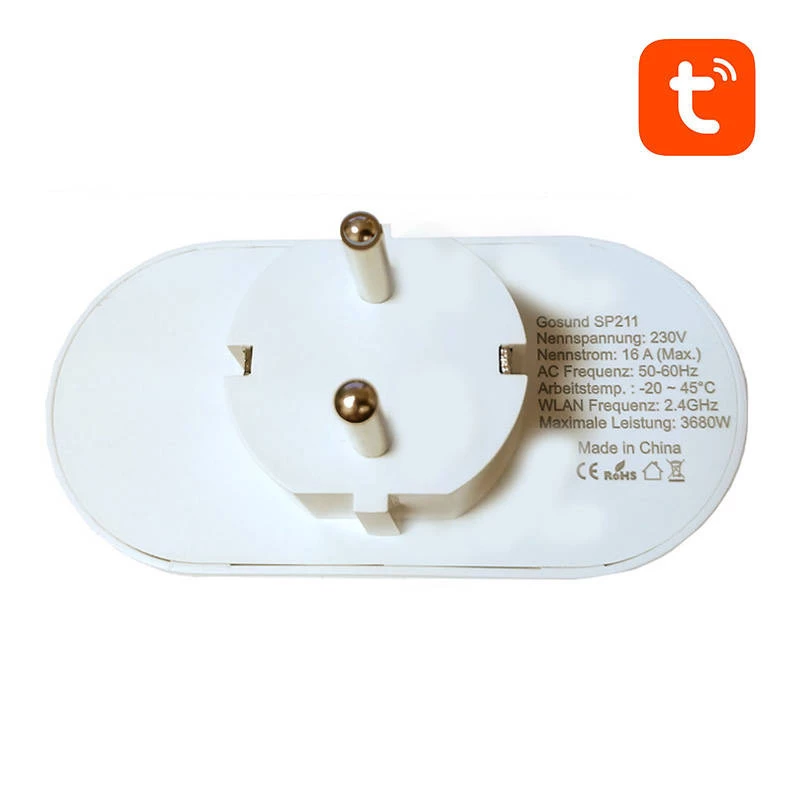 Enchufe inteligente doble WiFi Gosund SP211 3500W, Tuya