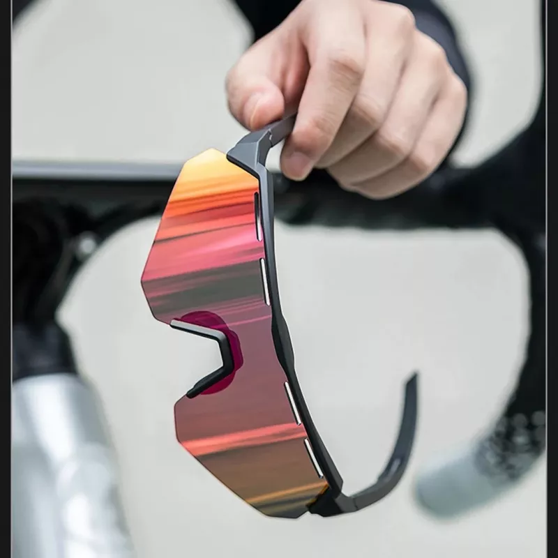 Gafas de ciclismo polarizadas Rockbros 189114 con protección UV y soporte para graduación, gris