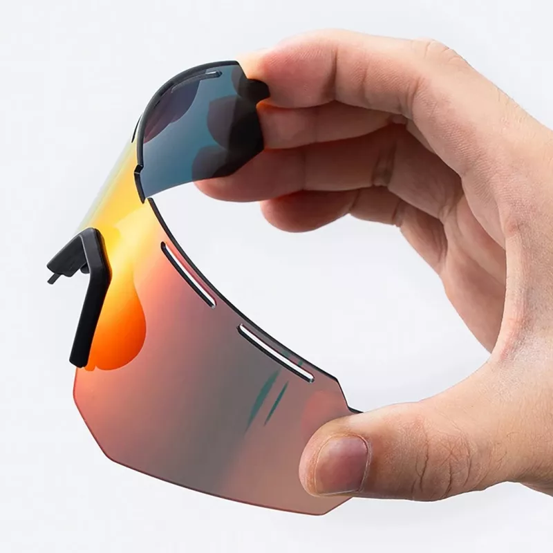 Gafas de ciclismo polarizadas Rockbros 189114 con protección UV y soporte para graduación, gris