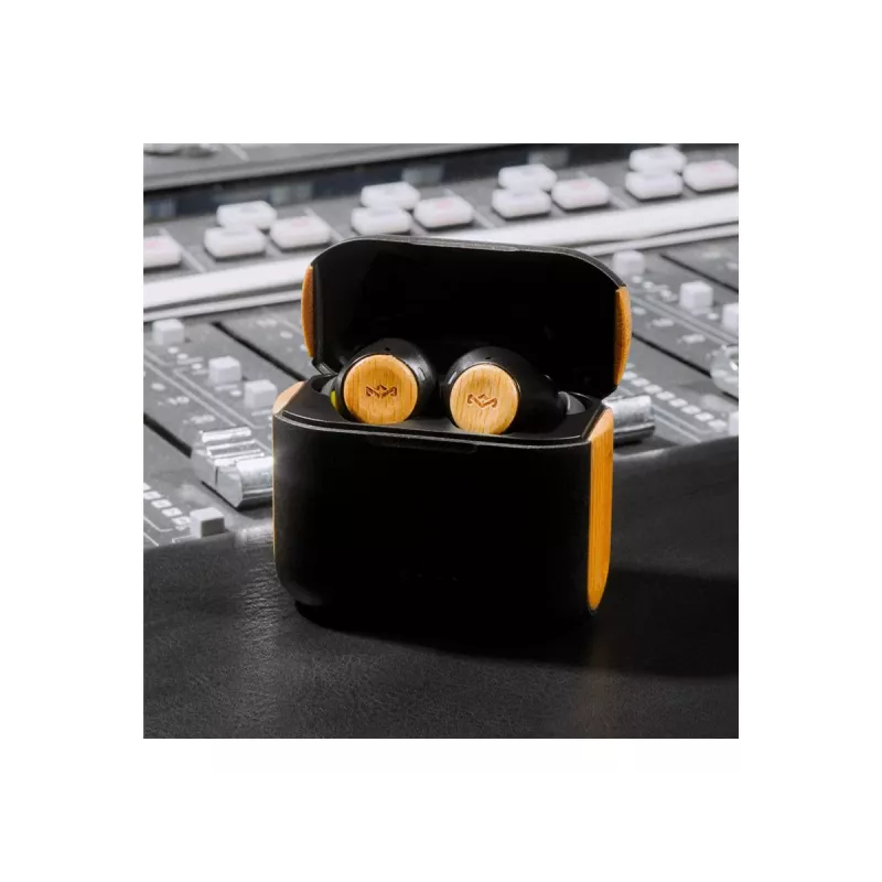 Auriculares Marley Rebel True Earbuds con micrófono integrado, in-ear, inalámbricos, Signature negros
