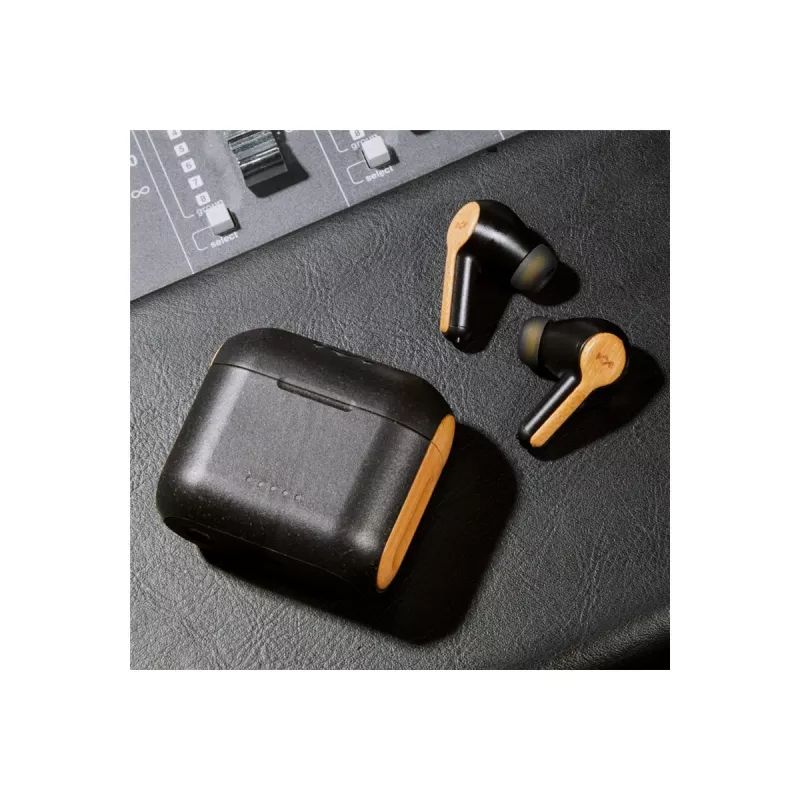 Auriculares Marley Rebel True Earbuds con micrófono integrado, in-ear, inalámbricos, Signature negros