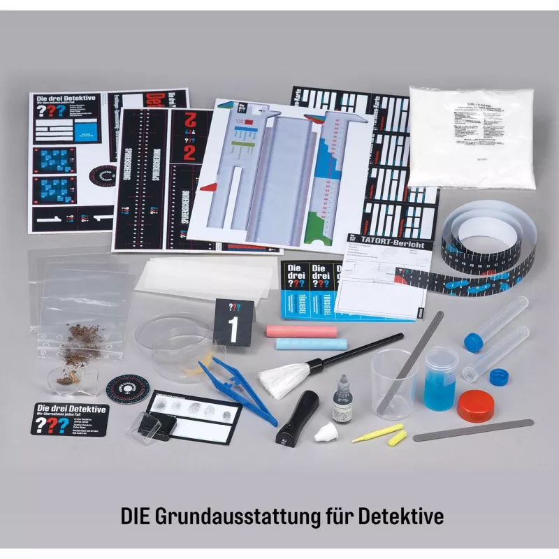 Die drei ??? Maletín de detective, sets de detective equipamiento completo para jóvenes detectives