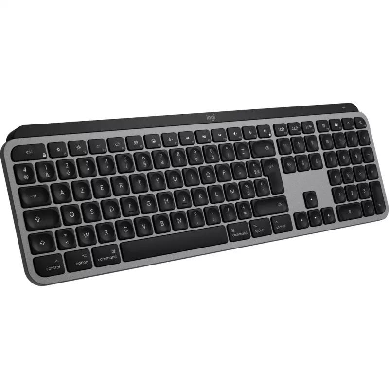 Logitech Master Series MX Keys S para Mac - Teclado - Tamaño completo - retroiluminado - inalámbrico - Bluetooth LE - AZERTY - Francés - Space Gray (920-011625)