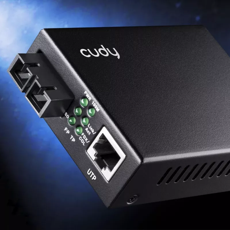 Cudy MC100SA-20 convertidor de medios de red 100 Mbit/s 1310 nm monomodo negro