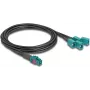DeLOCK 90118 Cable coaxial 1 m Mini FAKRA Z 4 x FAKRA Z Negro - Azul (90118)